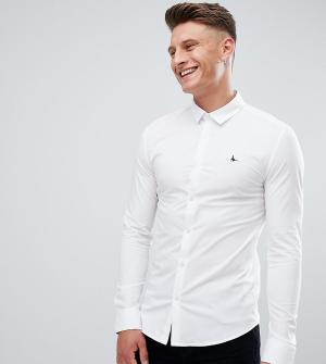Белая облегающая эластичная рубашка Jack Wills. Цвет: белый