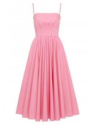 Платье-миди из поплина со сборками , розовый Alexander McQueen