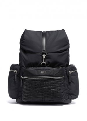 Мужской рюкзак с черным логотипом Zegna