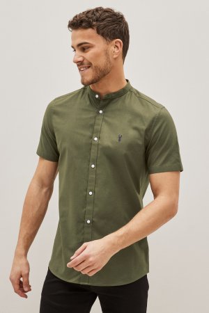 Рубашка-оксфорд стрейч с короткими рукавами и воротником , зеленый Next