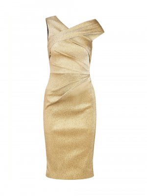 Коктейльное платье Emmy с драпировкой , золотой THEIA