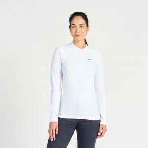 Рубашка с длинным рукавом парусная женская защитой от ультрафиолета - 500 белая TRIBORD, цвет grau Tribord
