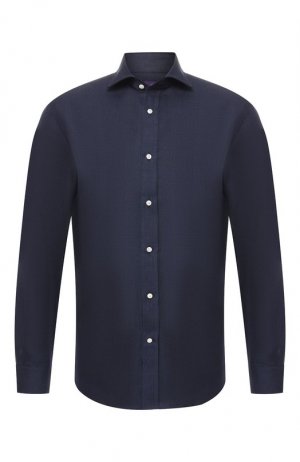 Льняная рубашка Ralph Lauren. Цвет: синий
