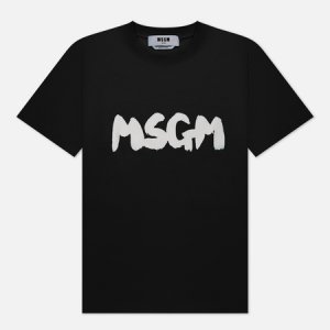 Женская футболка Logo Brush Print MSGM. Цвет: чёрный