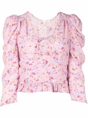 Блузка с цветочным принтом LoveShackFancy. Цвет: розовый