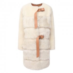 Шуба из овчины Chloé. Цвет: кремовый