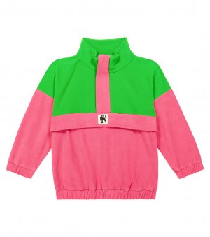 Утепленный флисовый свитер с полумолнией , розовый Mini Rodini