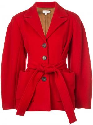 Приталенное пальто с поясом Isa Arfen. Цвет: красный