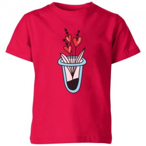 Детская футболка «Ваза с цветами любви» (140, красный) Us Basic. Цвет: красный