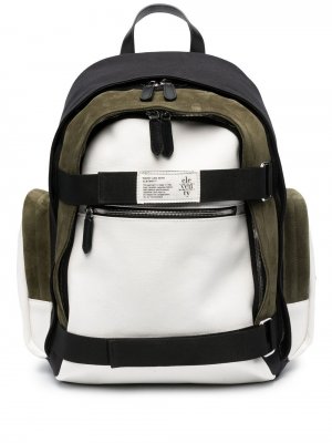 Рюкзак в стиле колор-блок с нашивкой-логотипом Eleventy. Цвет: белый
