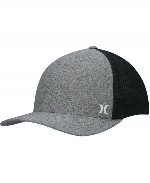 Мужская серая шляпа с логотипом Mini Icon Trucker Flex Fit Hurley