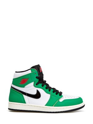 Кроссовки 1 High OG Lucky Green Jordan. Цвет: зеленый
