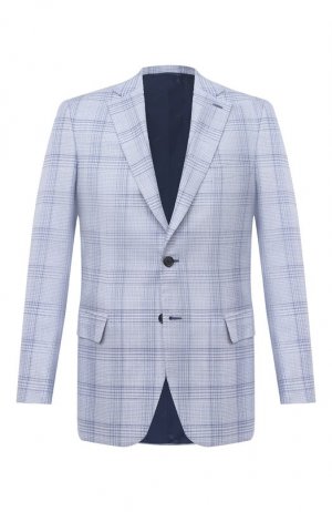Пиджак из шерсти и шелка Brioni. Цвет: голубой
