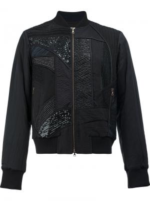 Куртка-бомбер с вышивкой Dries Van Noten. Цвет: чёрный