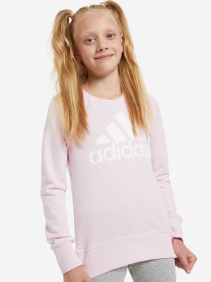 Свитшот для девочек Essentials Big Logo, Розовый, размер 140 adidas. Цвет: розовый