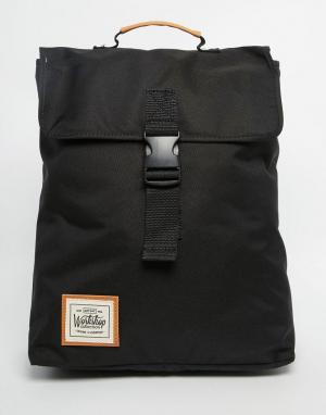 Рюкзак с застежкой-ремешком Workshop. Цвет: черный