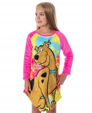 Детская ночная рубашка с рисунком тай-дай для девочек Scooby Doo, пижама Scooby-Doo