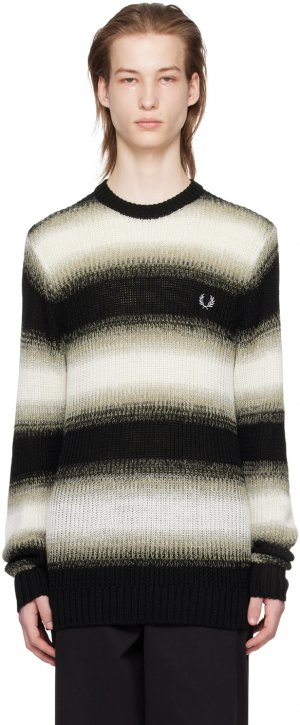 Черно-белый полосатый свитер Fred Perry