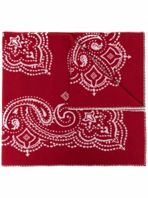 Шерстяной шарф с принтом Givenchy. Цвет: красный