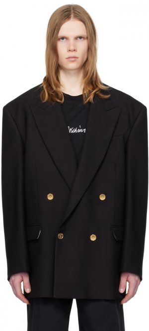 Черный двубортный пиджак Moschino