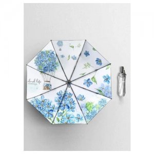 Зонт складной белый с серебряным куполом LIMONIUM SINUATA | ZC Allerona design zontcenter. Цвет: серебристый/белый