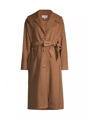 Шерстяное пальто для беременных Eugene с завязками на талии , цвет light camel Emilia George