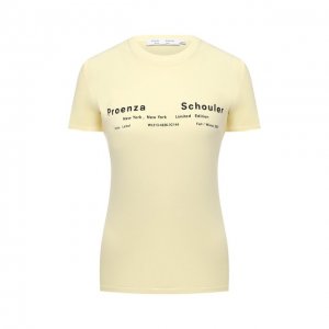 Хлопковая футболка Proenza Schouler White Label. Цвет: жёлтый