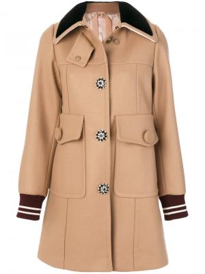 Пальто с большими карманами Nº21. Цвет: коричневый