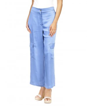 Женские однотонные атласные брюки-карго , цвет Blueberry Michael Kors