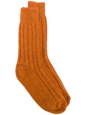 Носки с ребристой фактурой Alyki. Цвет: жёлтый и оранжевый