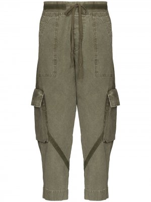 Укороченные брюки карго Greg Lauren. Цвет: зеленый