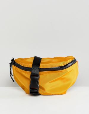 Желтая сумка-кошелек на пояс River Island. Цвет: желтый