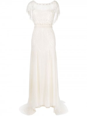 Декорированное свадебное платье Dolly Jenny Packham. Цвет: бежевый
