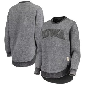 Женский пуловер с пончовиллой Pressbox, черный Iowa Hawkeyes Unbranded