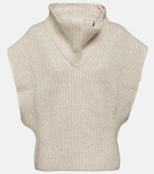 Жилет-свитер из лаосской шерсти и кашемира , бежевый Isabel Marant