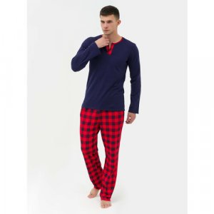 Пижама , размер 56, синий, красный Zarka. Цвет: красный