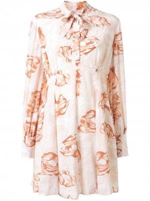 Платье Gardenesque с цветочным принтом Karen Walker. Цвет: белый