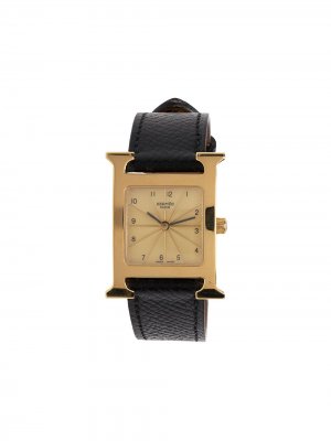 Наручные часы Heure H 20x30 мм 1999-го года Hermès. Цвет: черный