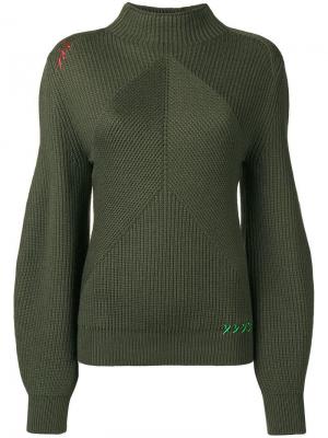 Структурированный трикотажный свитер Carven. Цвет: зеленый
