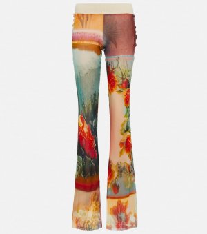 Расклешенные брюки из тюля с цветочным принтом JEAN PAUL GAULTIER, разноцветный Gaultier