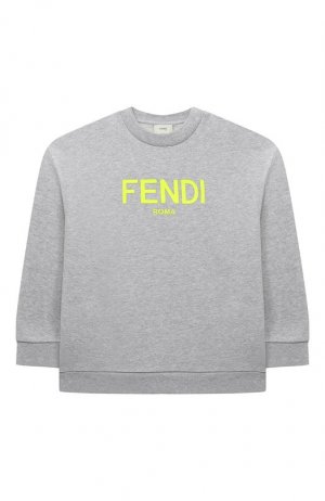 Хлопковый свитшот Fendi. Цвет: серый