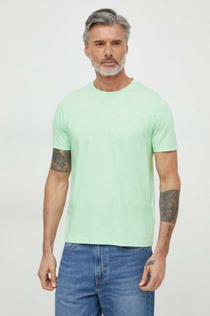 Хлопковая футболка Boss Green, зеленый Green