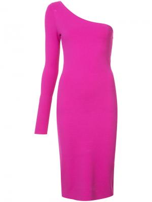Коктейльное платье с открытым плечом Dvf Diane Von Furstenberg. Цвет: розовый и фиолетовый