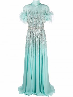 Вечернее платье Tess с кристаллами Jenny Packham. Цвет: синий