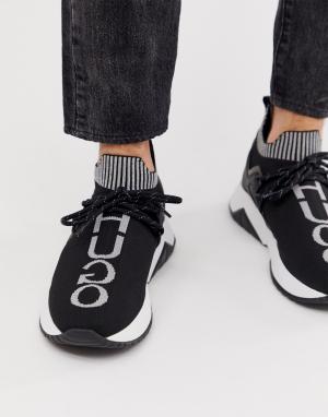 Черные кроссовки-слипоны Atom-Черный HUGO