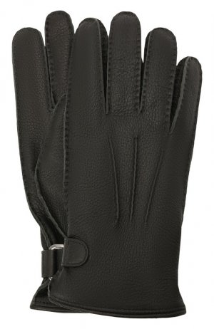 Кожаные перчатки Brioni. Цвет: чёрный