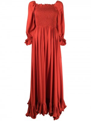 Ruched-bodice maxi dress Evarae. Цвет: красный