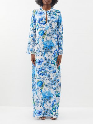Платье макси collins с цветочным принтом , синий Mary Katrantzou