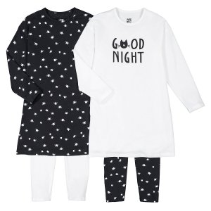 Комплект из двух пижам-ночных рубашек LaRedoute. Цвет: бежевый