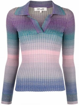 Ribbed-knit long-sleeve top DVF Diane von Furstenberg. Цвет: розовый